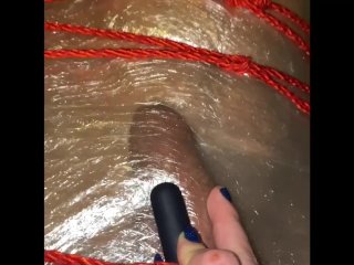 Amateur Femdom Slave - Plastic Wrap And_Rope Bondage - Cock Teasing