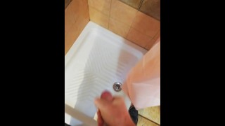 Redheaded cock beating in the shower