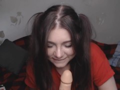 I deep play with dildo and tits