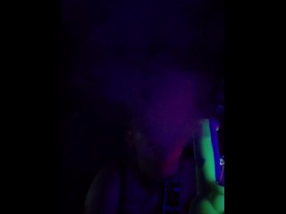 solo female, smoking, ice, vertical video
