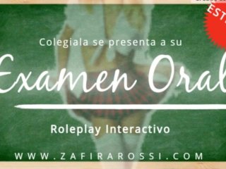 ROLEPLAY INTERACTIVO_COLEGIALA DANDO SU EXAMEN_ORAL ASMR SOUNDS AUDIO_ONLY VOZ ARGENTINA