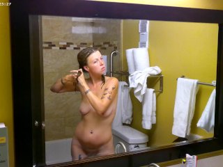 small tits, mirror, solo female, babe