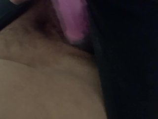 Hairy vibrate sesh under work desk