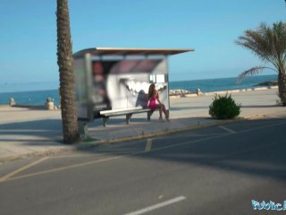 Public Agent Briana Bandares gets her big tits and big ass out for a fucking screenshot number 0
