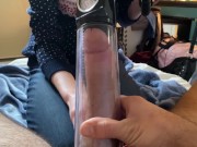 Preview 1 of Friends Daughter Pumps, Slobbers and Jerks Huge Cock for Thick Cum