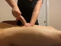 Extreme Post Orgasm Torture on the Head After he Cums