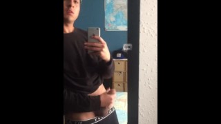 Solo male. Best masturbation by a young man and his big dick. Tattooed