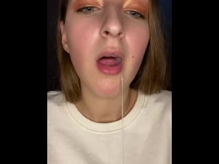 Licking lips and drool