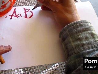 Sexy hands ASMR writing cursive in cardinal red (instrumental by john bravoe)