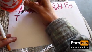 Mãos sensuais ASMR escrevendo cursiva em vermelho cardeal (instrumental por john bravoe)