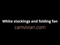 Video White stockings and folding fan
