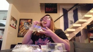 Nerdy Girl With Glasses Puts On Weight For Her Feeder