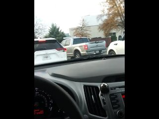 Playing with dick in drive-thru (public)