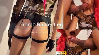 parody Tomb Raider,Lara Croft want suckmy cock and i cum on her tits! Jenny Pink