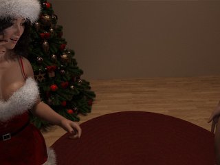 christmas, big boobs, babe, family tradition
