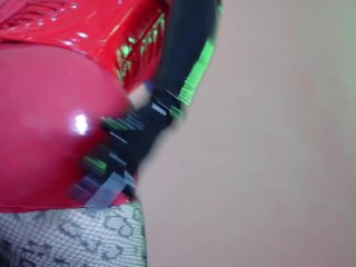 Hot curvy pantyhose ass teasing! Pierced pussy and long latex rubber gloves! 4k sexy ASMR video