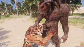 A Minotaur Fucks A Tiger In The Wild