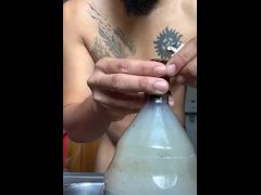 Naked bong hit