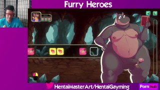 Hipopótamo pendurado! Furry Heroes #4 W / HentaiGayming