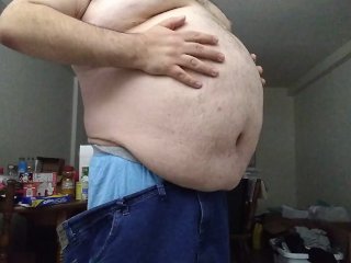 belly bloat, solo male, verified amateurs, big belly