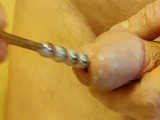 Insertion of my new extra long urethral plug.