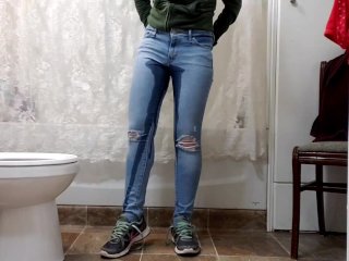 nerdy faery, small tits, kink, girl piss jeans
