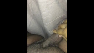 POV : under the cover playing with my thick black dick ... fan requests....