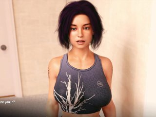babe, 3d, visual novel game, small tits