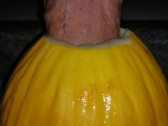 Big cock fucking a melon ( canary ) close up