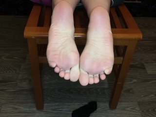 foot fefish, teen ped socks, black stockings, solo female