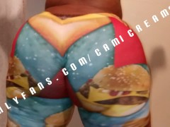 McDonalds Burger Tights Hugs Cami Creams Booty Clapping Bent Over Thick Thighs Shaking Ebony BBW Ass