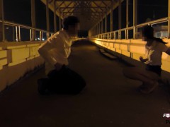 4k thai Fuck student on a footbridge at night. พานักศึกษากลับบ้านตอนดึก เงี่ยนเลยแวะเย็ดบนสะพาน