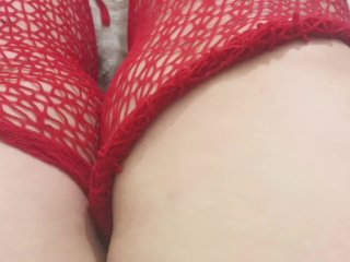 curvy blonde, pussy, fishnets, exclusive
