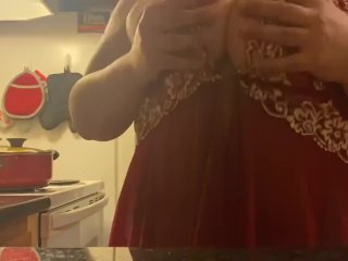 BBW having FUN making DADDY DINNER