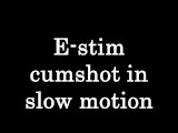 E-stim cumshot in slow motion