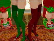 Preview 6 of Hung By The Chimney With Care (Yuri Bondage Sex / Christmas Theme) - 3D MMD