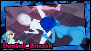 Lapis and Pearl fucking upstairs, licking pussy and tribbing - Steven Universe Hentai.