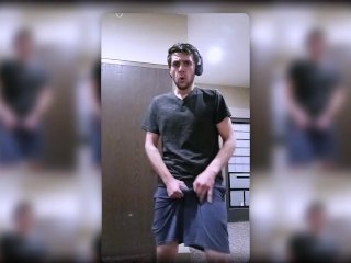 Horny Boy in Desperation Publicly Pees on Himself in the apartment Lobby