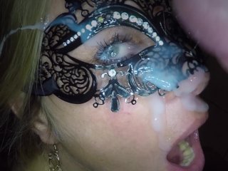 masked girl, big dick, compilation, facial compilation