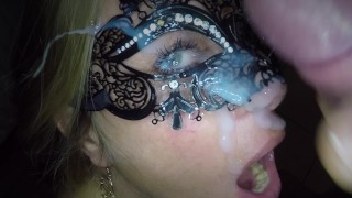 Dutch masked blonde girl facial compilation she loves it