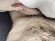 Preview 4 of hairy young amateur waking up to big dick morning wood and rubbing one out