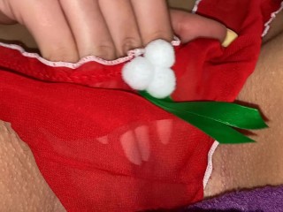 Masturbating in my Christmas Panties