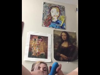 amateur, solo female, vibrator fuck, vertical video