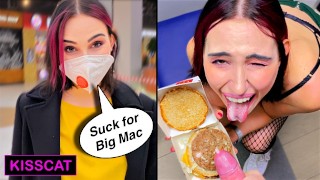 Risky Blowjob In Big Mac Fitting Room For Public Agent Pickup & Fuck Student In Mall Kiss Cat