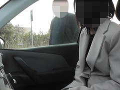 Video Dogging my wife in public car parking and jerks off an voyeur after work - MissCreamy