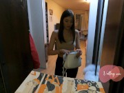 Preview 2 of Paid the delivery guy a deepthroat for pizza / blowjob, creampie