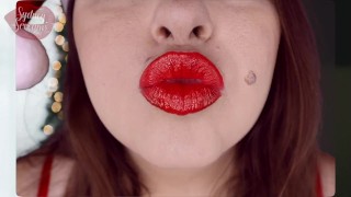 POV Christmas Present Kisses Sensual Dominance Fetish Red Lipstick