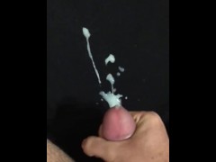 Small dick jerking off with huge load!