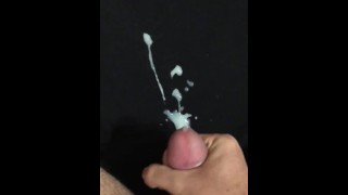 Small dick jerking off with huge load!