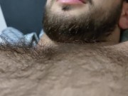 Preview 5 of Hairy chested stud shows off - dirty talk - calm voice asmr POV